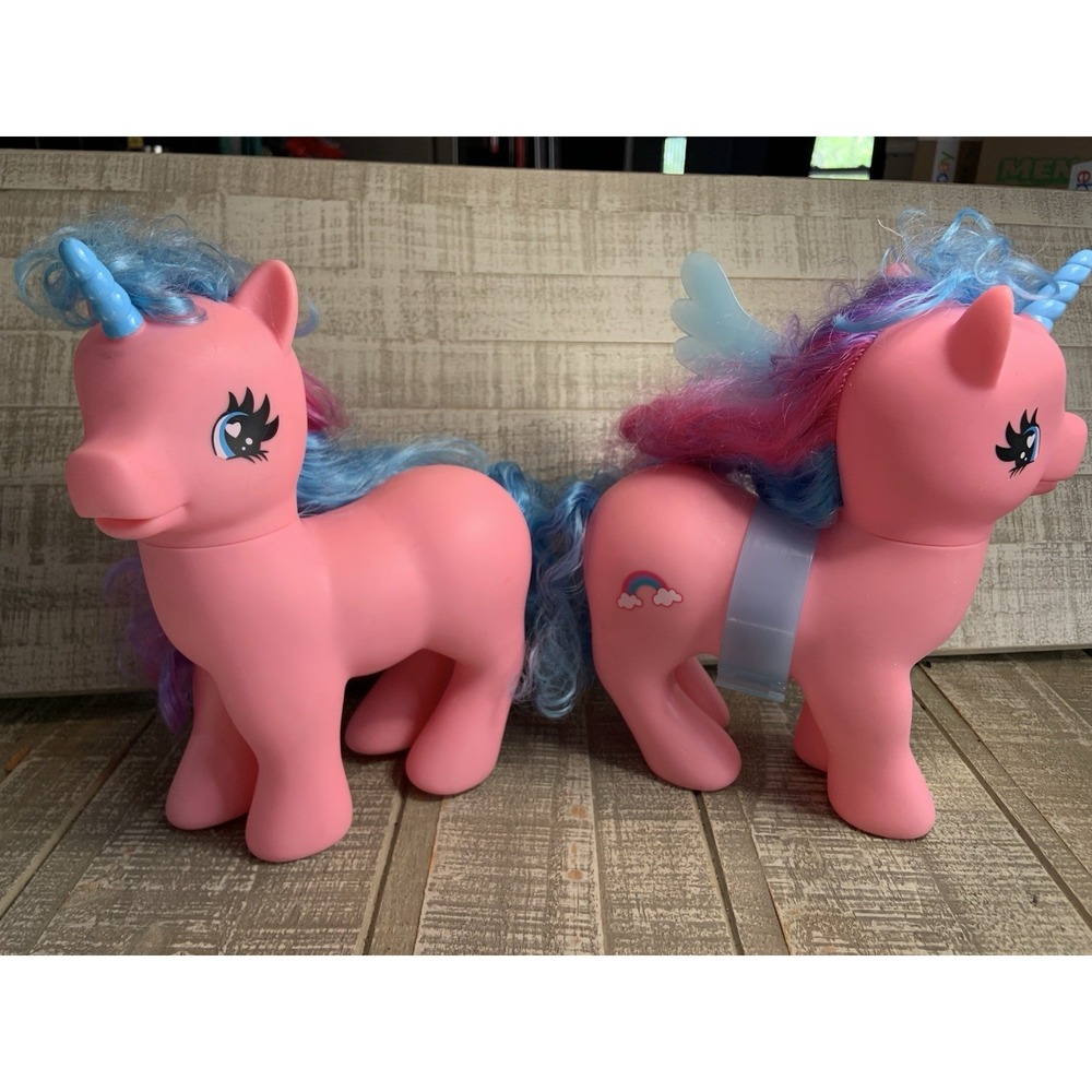 (Lot of 2)  RARE Vintage My Little Pony MLP Jumbo 9" Rainbow Colorful Pink